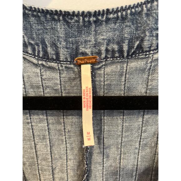 Free People Blue Denim Romper - Picture 2 of 5